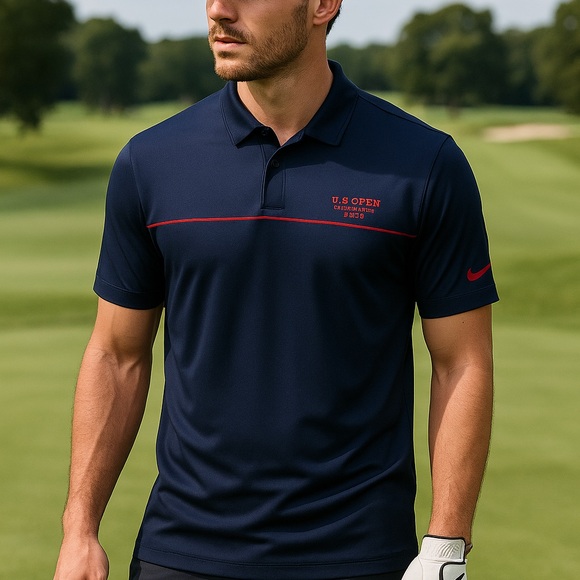 Nike Golf Dri-FIT Polo Shirt | 2010 US Open Pebble Beach | Navy/Red | Size Small - Picture 1 of 3